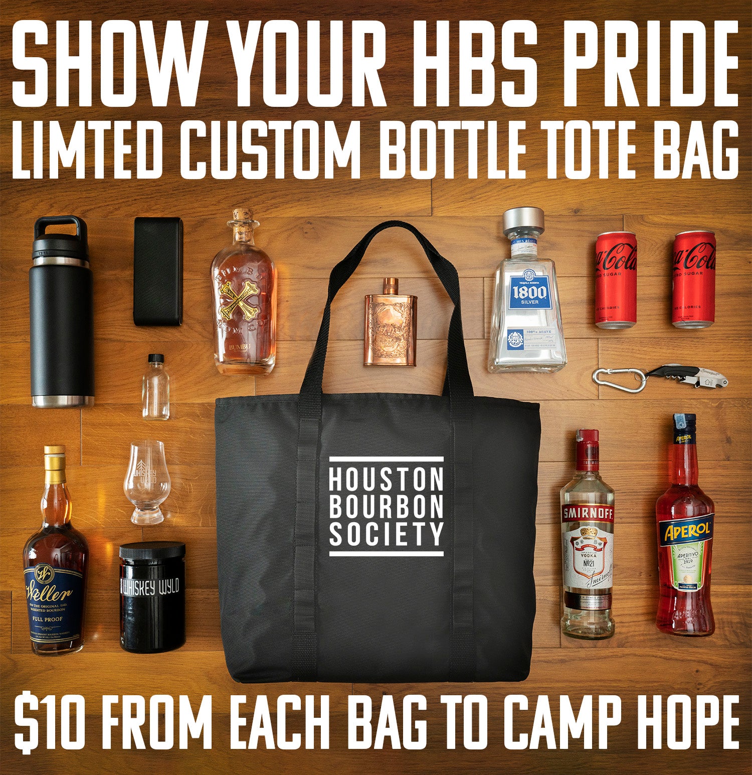 Houston Bourbon Society 6 Bottle Padded Tote Bag - WYLD WYRKS